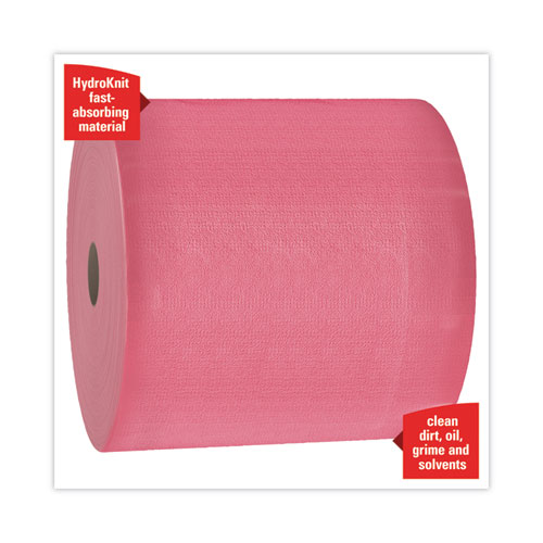 Image of Power Clean X80 Heavy Duty Cloths, Jumbo Roll, 12.4 x 12.2, Red, 475 Wipers/Roll