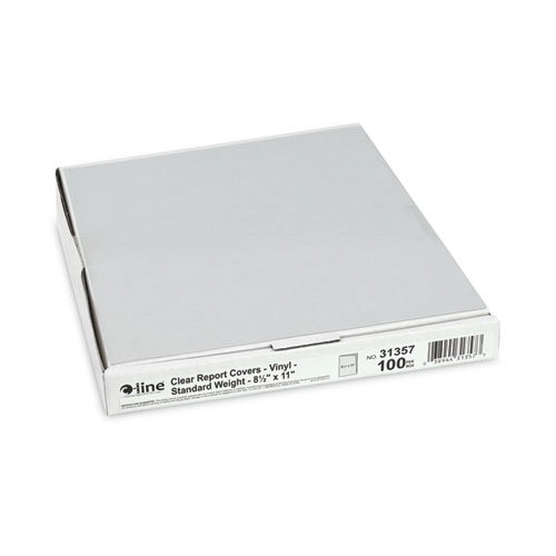 Image of C-Line® Vinyl Report Covers, Binding Bar, 8.5 X 11, Clear/Clear, 100/Box