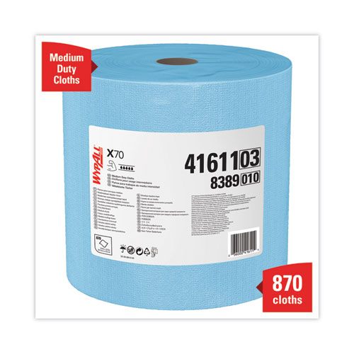 Image of Wypall® X70 Cloths, Jumbo Roll, 12.4 X 12.2, Blue, 870/Roll