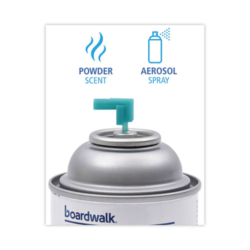 Image of Boardwalk® Metered Air Freshener Refill, Powder Mist, 5.3 Oz Aerosol Spray, 12/Carton