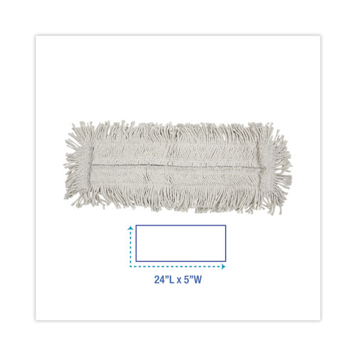 Image of Boardwalk® Disposable Cut End Dust Mop Head, Cotton/Synthetic, 24W X 5D, White