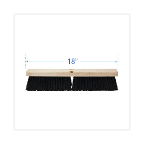 Image of Boardwalk® Floor Brush Head, 3" Black Medium Weight Polypropylene Bristles, 18" Brush