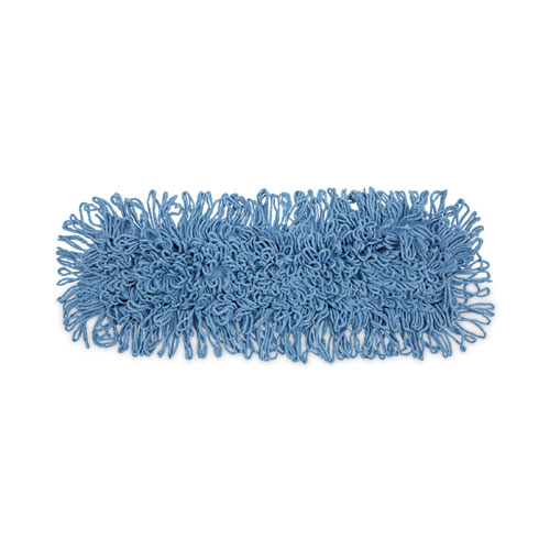 Image of Boardwalk® Mop Head, Dust, Looped-End, Cotton/Synthetic Fibers, 24 X 5, Blue
