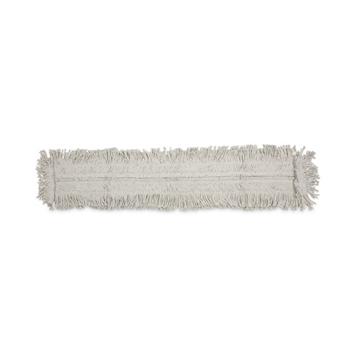Image of Mop Head, Dust, Disposable, Cotton/Synthetic Fibers, 48 x 5, White