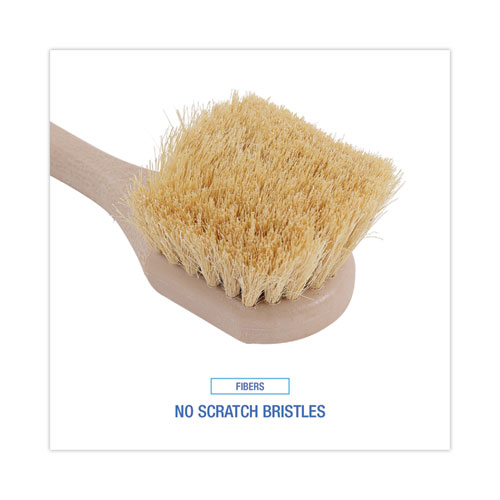 Image of Boardwalk® Utility Brush, Cream Tampico Bristles, 5.5" Brush, 3" Tan Plastic Handle