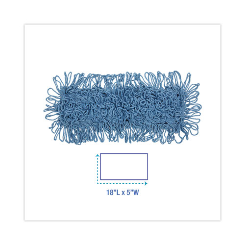 Image of Boardwalk® Mop Head, Dust, Looped-End, Cotton/Synthetic Fibers, 18 X 5, Blue