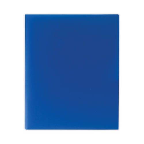 Two-Pocket Heavyweight Poly Portfolio Folder, 11 x 8.5, Blue, 25/Box
