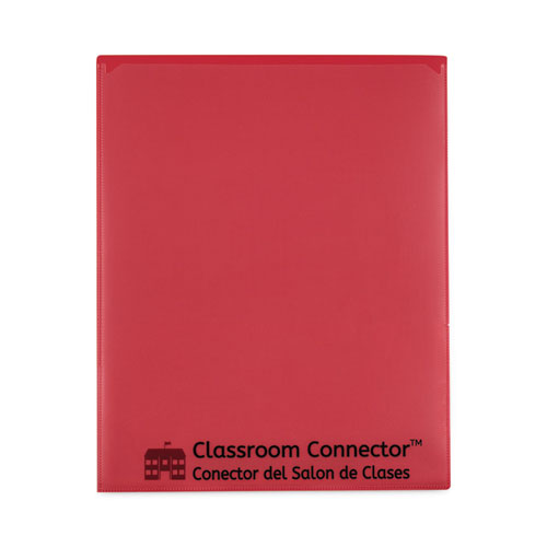 C-Line® Classroom Connector Folders, 11 X 8.5, Red, 25/Box