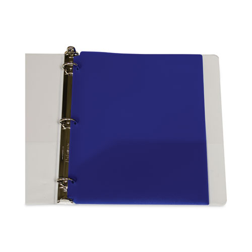 Image of C-Line® Two-Pocket Heavyweight Poly Portfolio Folder, 3-Hole Punch, 11 X 8.5, Blue, 25/Box