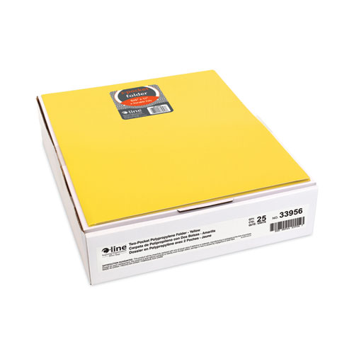 Two-Pocket Heavyweight Poly Portfolio Folder, 11 x 8.5, Yellow, 25/Box