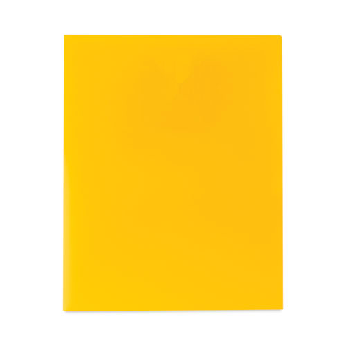 C-Line® Two-Pocket Heavyweight Poly Portfolio Folder, 11 X 8.5, Yellow, 25/Box