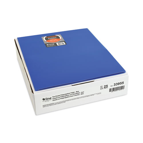 Two-Pocket Heavyweight Poly Portfolio Folder, 11 x 8.5, Blue, 25/Box