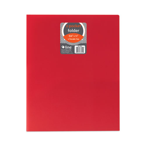 Image of C-Line® Two-Pocket Heavyweight Poly Portfolio Folder, 11 X 8.5, Red, 25/Box