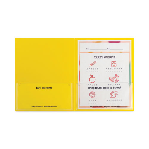 Classroom Connector Folders, 11 x 8.5, Yellow, 25/Box