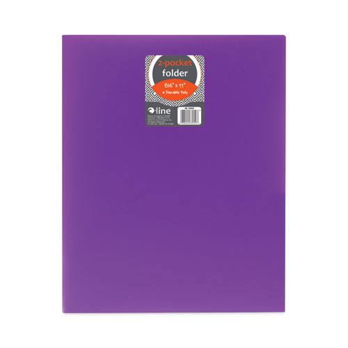Two-Pocket Heavyweight Poly Portfolio Folder, 11 x 8.5, Purple, 25/Box