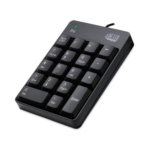 Image of Adesso Spill-Resistant 18-Key Numeric Keypad, Black