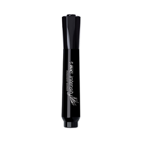 Image of Bic® Intensity Chisel Tip Permanent Marker, Broad Chisel Tip, Tuxedo Black, Dozen