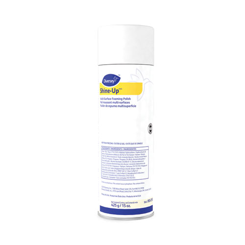 Diversey™ Shine-UpTM/MC Multi-Surface Foaming Polish, Lemon Scent, 15 oz Aerosol Spray, 12/Carton