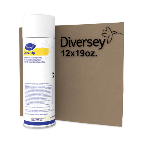 Image of Diversey™ Shine-Uptm/Mc Multi-Surface Foaming Polish, Lemon Scent, 15 Oz Aerosol Spray, 12/Carton