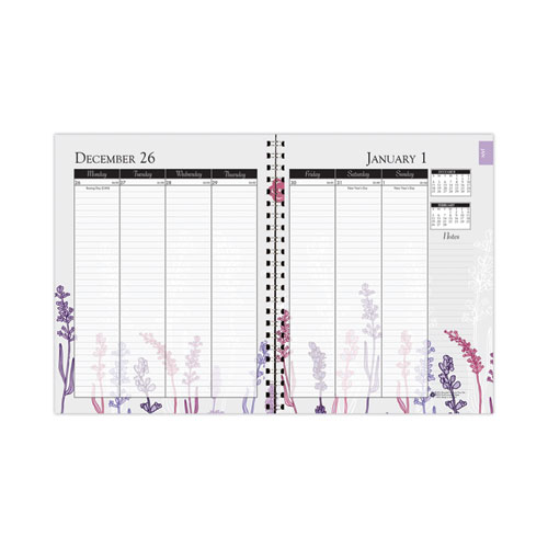 Image of House Of Doolittle™ Recycled Wildflower Weekly/Monthly Planner, Wildflower Artwork, 11 X 8.5, Gray/White/Purple Cover, 12-Month (Jan-Dec): 2024