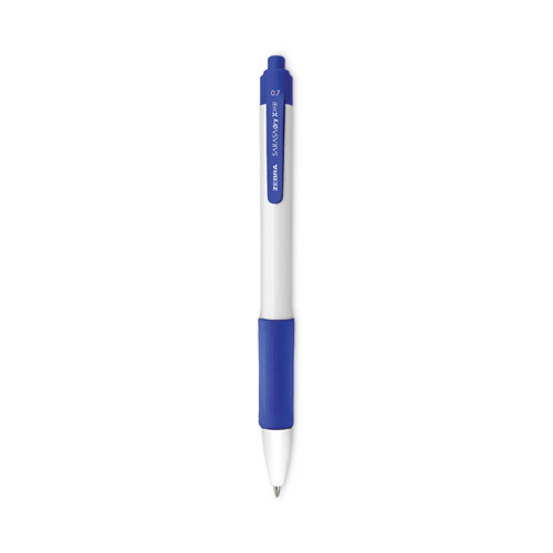 Zebra® Sarasa Dry X20+ Gel Pen, Retractable, Fine 0.7 Mm, Blue Ink, White Barrel, Dozen