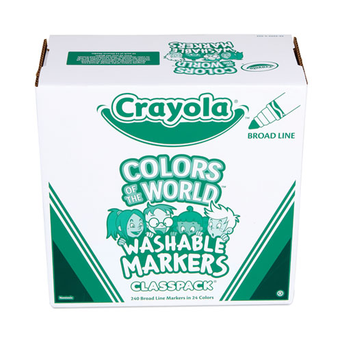 Crayola Classic Color Ultra-Clean Washable Markers fine tip pack of 8 [Pack  of 4]