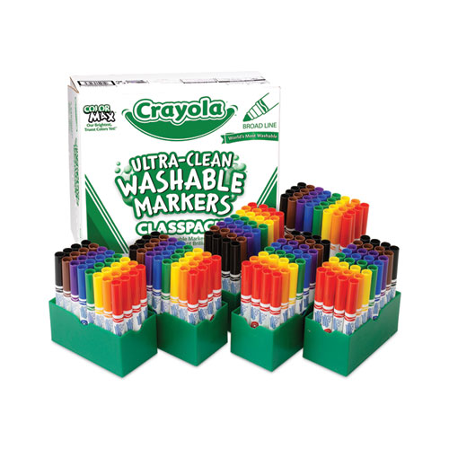 Image of Crayola® Ultra-Clean Washable Marker Classpack, Broad Bullet Tip, 8 Assorted Colors, 192/Pack