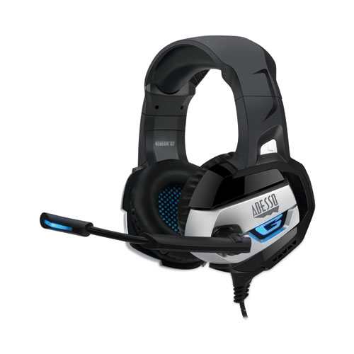 Adesso Xtream G2 Binaural Over The Head Headset, Black/Blue