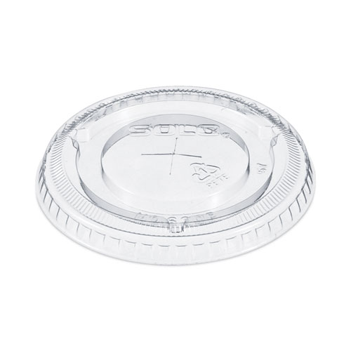 Image of Solo® Straw-Slot Cold Cup Lids, Fits 10 Oz Cups, Clear, 100 Pack, 25 Packs/Carton
