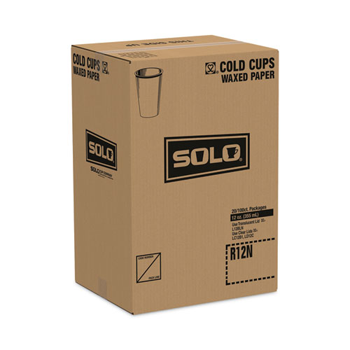 Image of Solo® Symphony Treated-Paper Cold Cups, 12 Oz, White/Beige/Red, 100/Bag, 20 Bags/Carton