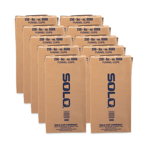 Image of Solo® Bare Eco-Forward Treated Paper Funnel Cups, 6 Oz, 250/Bag, 10/Carton