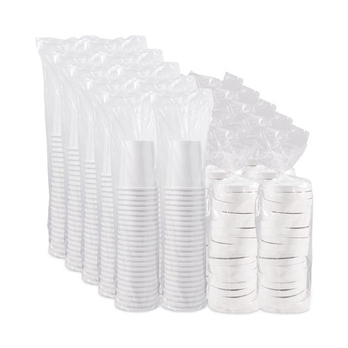 Image of Solo® Flexstyle Double Poly Food Combo Packs, 32 Oz, White, Paper, 25 Cups And 25 Lids/Pack, 10 Packs/Carton