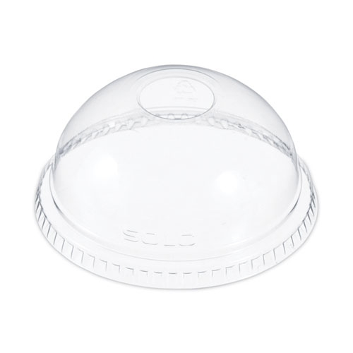Image of Solo® Dome-Top Cold Cup Lids, Fits 16 Oz, Clear, 1,000/Carton