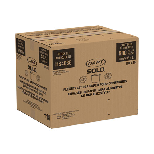 Image of Solo® Flexstyle Double Poly Paper Containers, 8 Oz, Symphony Design, Paper, 25/Pack, 20 Packs/Carton