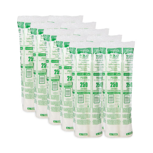 Image of Dart® Polystyrene Portion Cups, 5.5 Oz, Translucent, 250/Bag, 10 Bags/Carton
