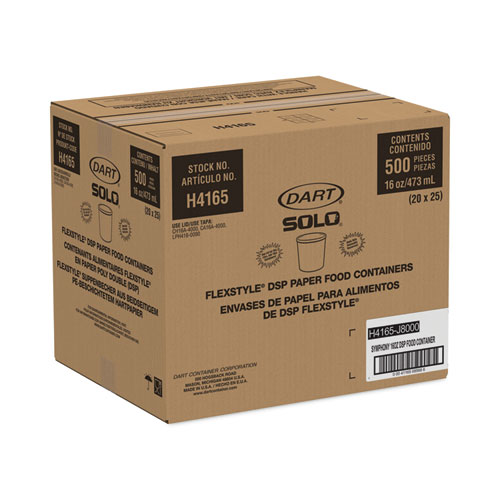 Image of Solo® Flexstyle Double Poly Paper Containers, 16 Oz, Symphony Design, Paper, 25/Pack, 20 Packs/Carton