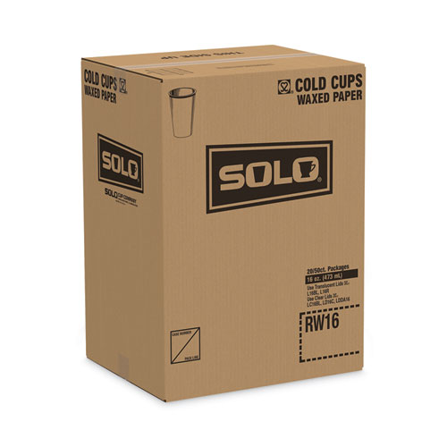 Image of Solo® Symphony Treated-Paper Cold Cups, 16 Oz, White/Beige/Red, 50/Bag, 20 Bags/Carton