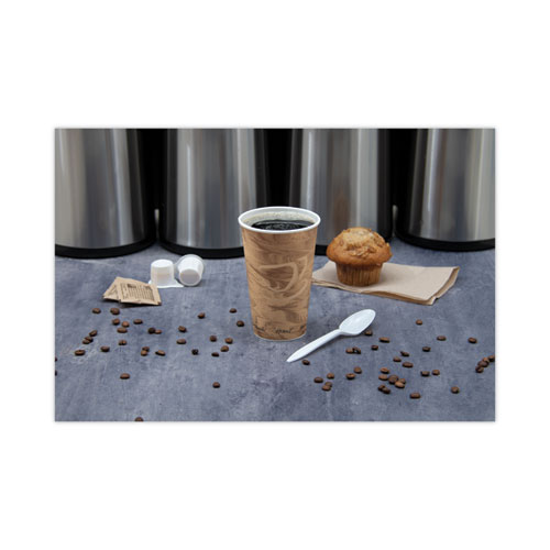 Mistique Hot Paper Cups, 16 oz, Brown, 50/Sleeve, 20 Sleeves/Carton