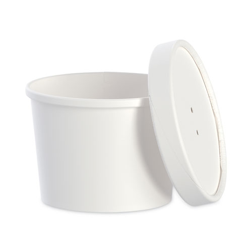 Flexstyle Food Lid Container, 12.1 oz, 3.6" Diameter, White, Plastic, 250/Carton