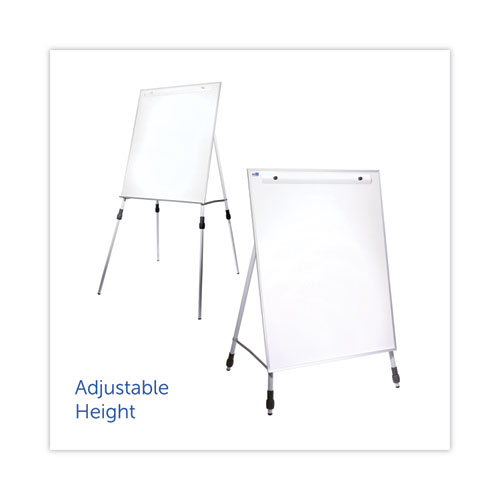 Image of Flipside Adjustable Dry Erase Board, 27.5 X 32, White Surface, Silver Aluminum Frame