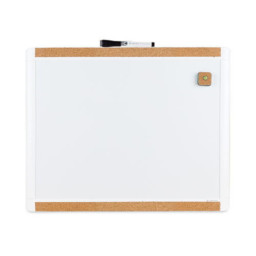 U Brands Pinit Magnetic Dry Erase Board With Plastic Frame, 20 X 16, White Surface, White Plastic Frame