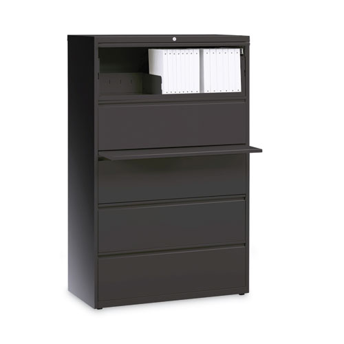 Image of Hirsh Industries® Lateral File Cabinet, 5 Letter/Legal/A4-Size File Drawers, Charcoal, 36 X 18.62 X 67.62
