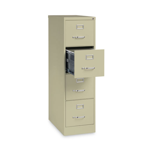 Image of Hirsh Industries® Vertical Letter File Cabinet, 4 Letter-Size File Drawers, Putty, 15 X 26.5 X 52
