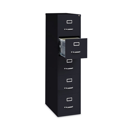 Image of Hirsh Industries® Vertical Letter File Cabinet, 5 Letter-Size File Drawers, Black, 15 X 26.5 X 61.37