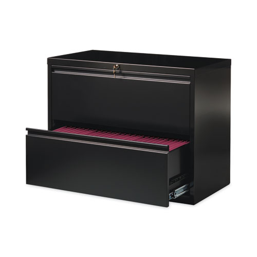 Lateral File Cabinet, 2 Letter/Legal/A4-Size File Drawers, Black, 36 x 18.62 x 28