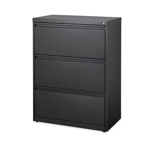 Hirsh Industries® Lateral File Cabinet, 3 Letter/Legal/A4-Size File Drawers, Black, 30 X 18.62 X 40.25