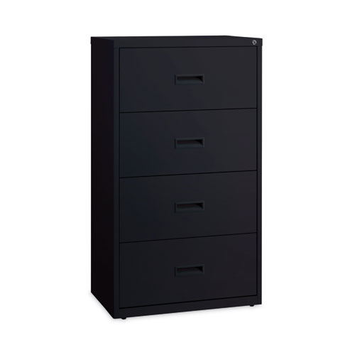 Hirsh Industries® Lateral File Cabinet, 4 Letter/Legal/A4-Size File Drawers, Black, 30 X 18.62 X 52.5