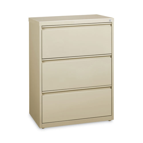 Hirsh Industries® Lateral File Cabinet, 3 Letter/Legal/A4-Size File Drawers, Putty, 30 X 18.62 X 40.25