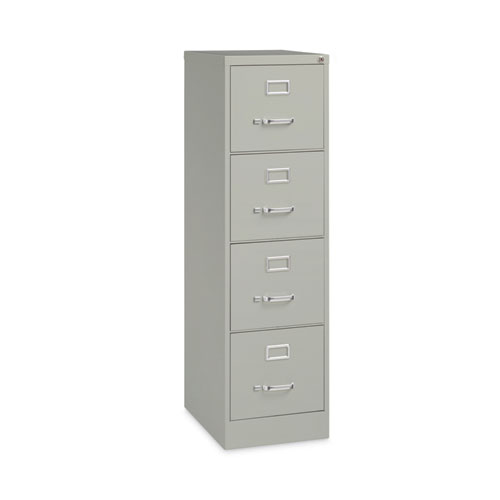 Four-Drawer Economy Vertical File, Letter-Size File Drawers, 15" x 22" x 52", Light Gray