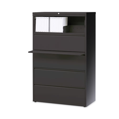 Hirsh Industries® Lateral File Cabinet, 5 Letter/Legal/A4-Size File Drawers, Charcoal, 36 X 18.62 X 67.62